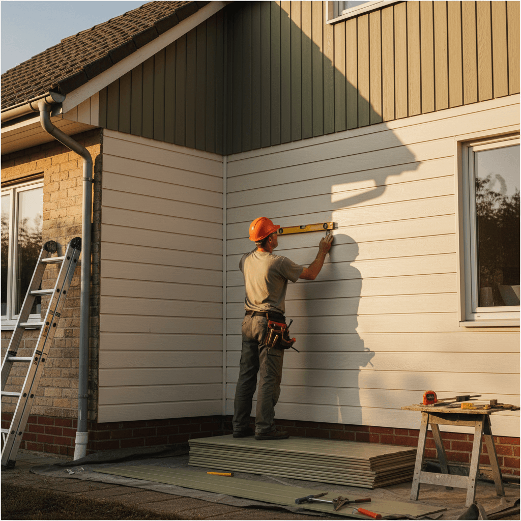 Siding installation showing professional technique and finished appearance