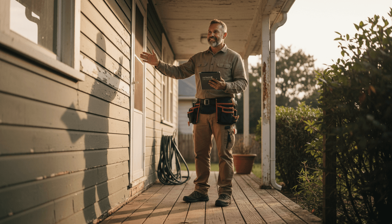 Contractor consulting on home exterior improvements in Carbon County