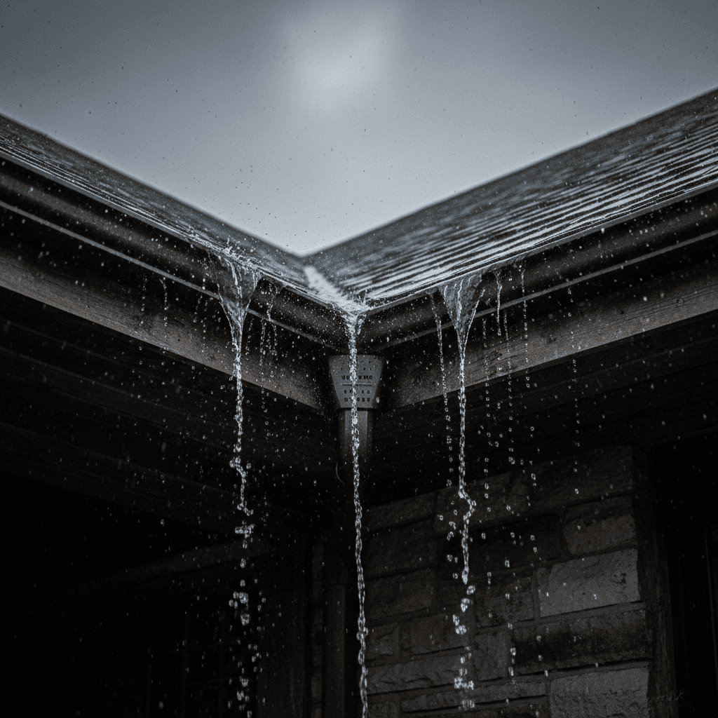 Gutter system protecting home foundation