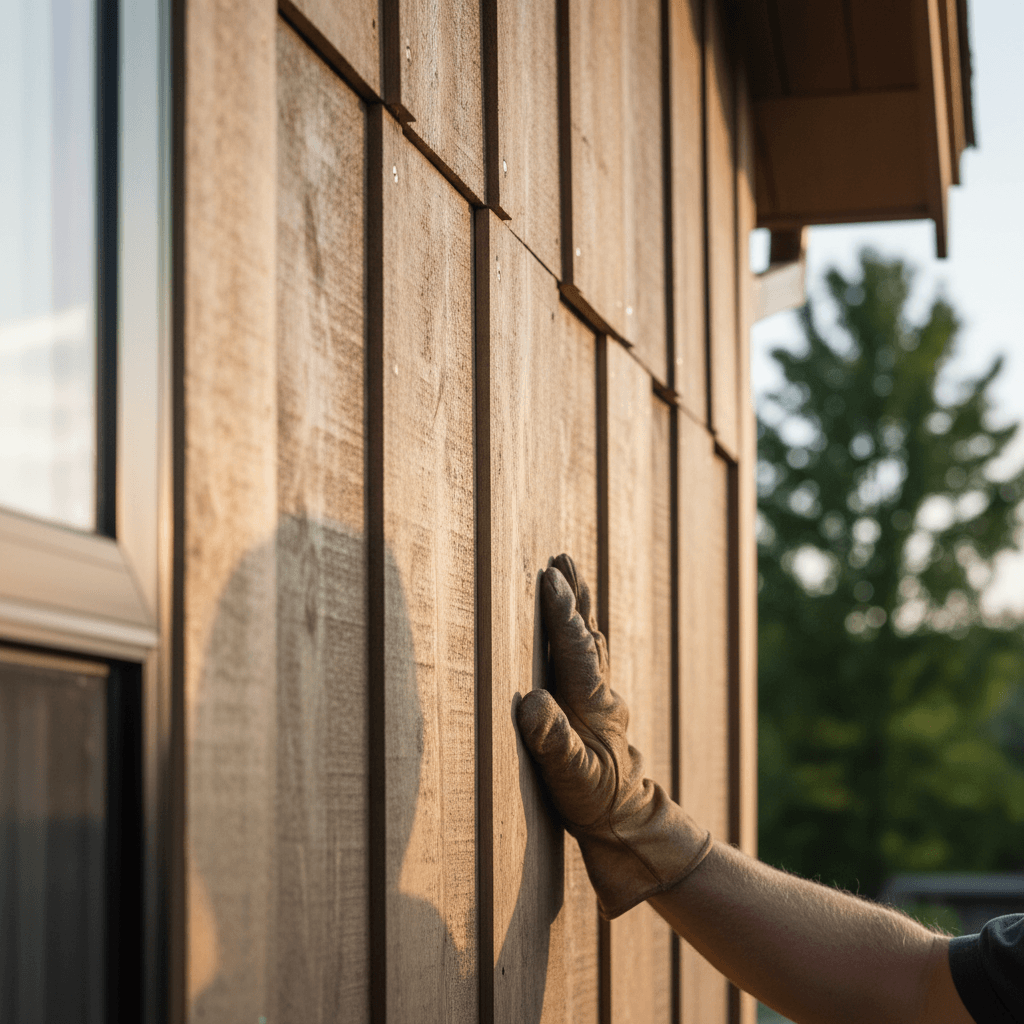 New exterior siding installation